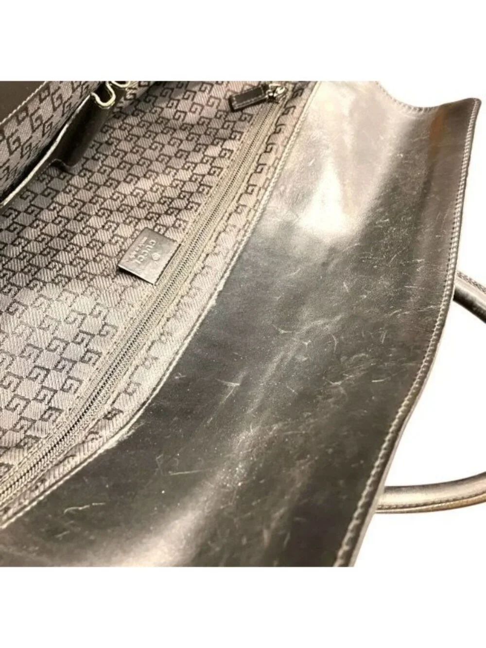Gucci Leather Nylon Business Tote